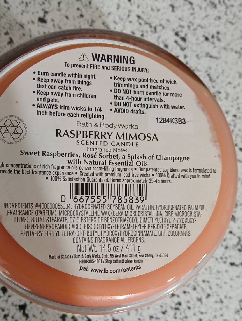 Bath & Body Works Raspberry Mimosa Scented Candle - Picture 3 of 3